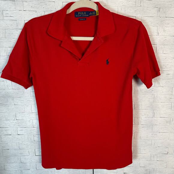 Polo Rolph Lauren boys polo shirt red preppy academia casual norm core medium - Picture 1 of 10